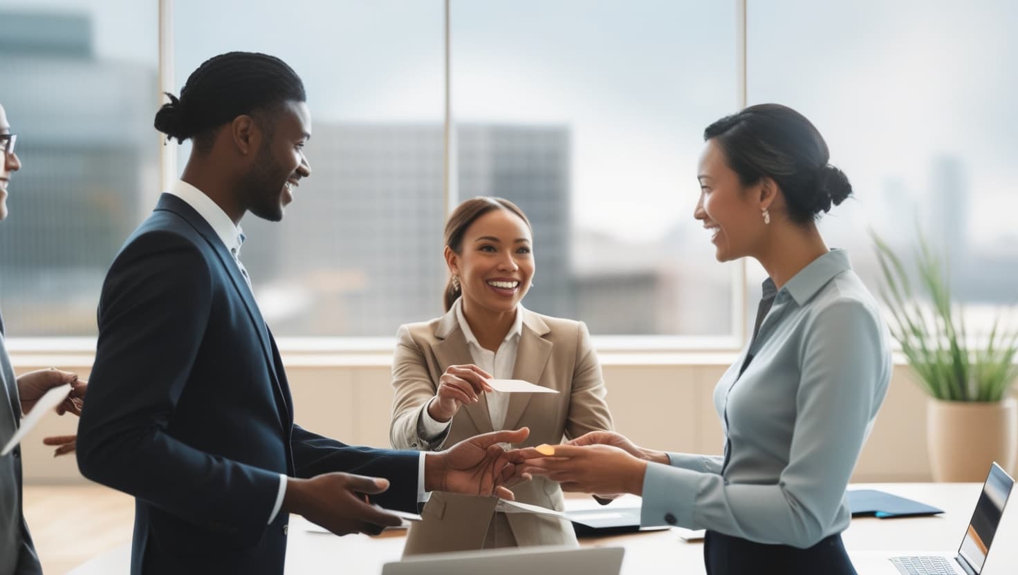 Couple looking at tablet